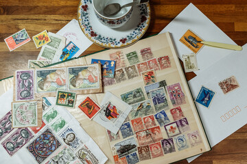 Fototapeta na wymiar Stamp collection