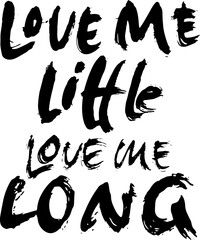 Love Me Little Love Me Long. Modern Drawn Lettering