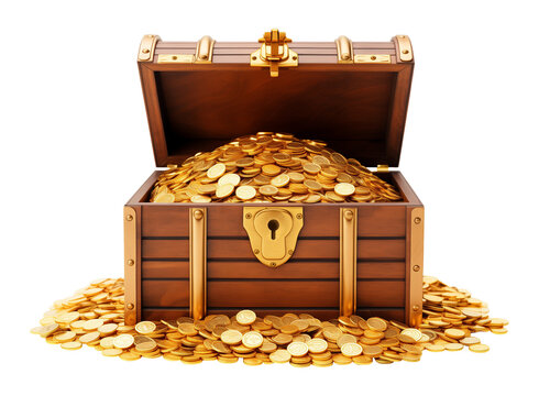 recommend clip art: Treasure Chest Full of Gold Coins Isolated on Transparent Background
                    