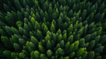 Naklejka premium Aerial Perspective on Vibrant Forest