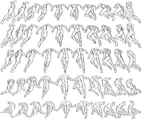 50 Male Bodies - Digital Art (3D to 2D)