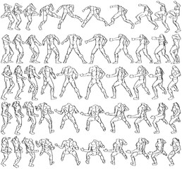 50 Male Bodies - Digital Art (3D to 2D)