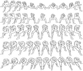 Obraz premium 50 Male Bodies - Digital Art (3D to 2D)