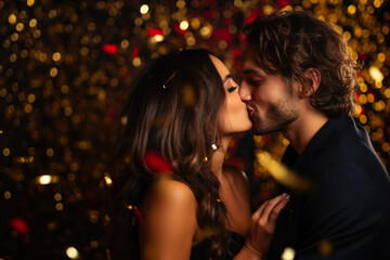 Midnight Romance: Embracing Love in a Confetti-Filled Night