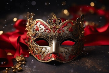 Fancy Mask for New Year's: Unique Design with Copy Space