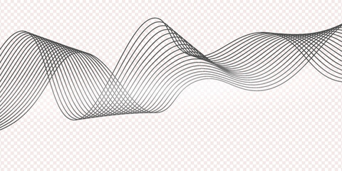 Technology abstract lines on white background. Undulate Grey Wave Swirl, frequency sound wave, twisted curve lines with blend effect abstract  line wave abstract background arts 