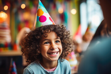 Vibrant Birthday Party Fun: Candid Moments - obrazy, fototapety, plakaty