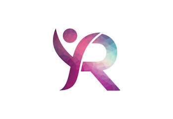 Abstract Initial Letter R Connecting People Logo.