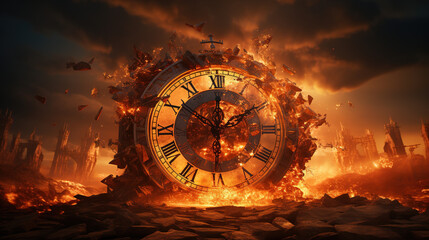 abstract burning clock