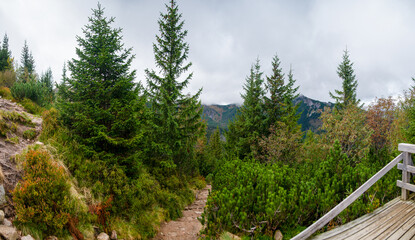Panorama trail in the mountains Tatra National Park, Zakopane Poland. Kasprowy Wierch