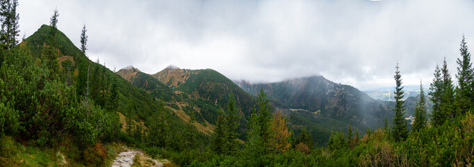 panorama of the mountains Tatra National Park, Zakopane Poland. Kasprowy Wierch