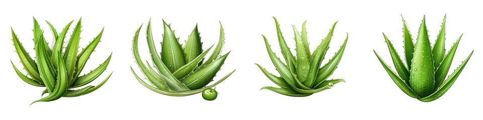 Aloe vera  Herbs And Leaves Hyperrealistic Highly Detailed Isolated On Transparent Background Png File