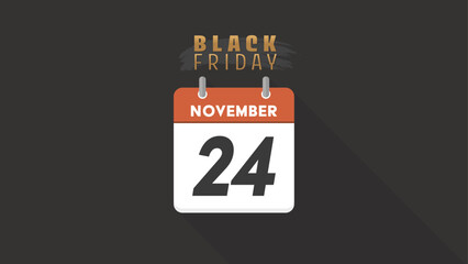 BLACK FRIDAYの文字とNOVEMBER 24 のカレンダー - 2023年のブラックフライデーのイメージ素材 - 16:09