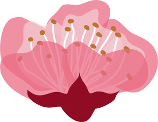 pink heart with flower svg