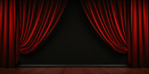 red velvet curtain of a theater