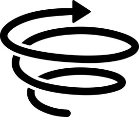 Spinning spiral up arrow icon design in flat style.