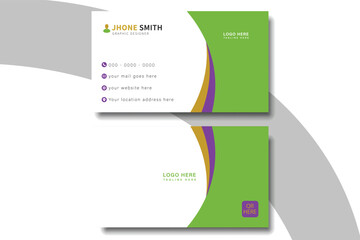 Modern presentation card with company logo. Vector business card template.