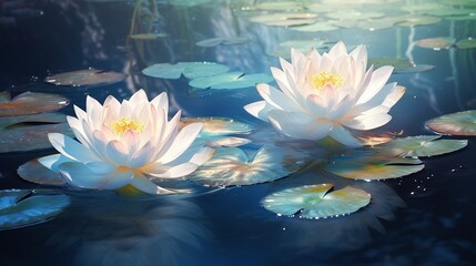 Fototapeta na wymiar water lily in the pond