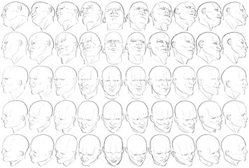50 Face Expressions - Digital Art (3D to 2D)
