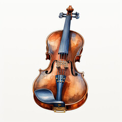watercolor Violin clipart, Generative Ai