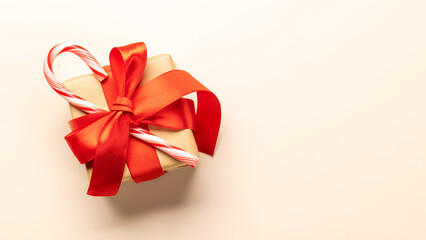 Christmas gift box and space