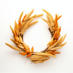 Wreath Made of Various Millet Plants. generative ai
