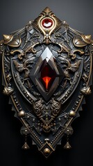 Fototapeta premium black magic diamond shield