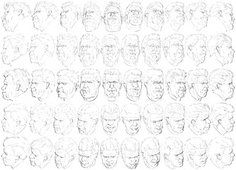 50 Heads - Digital Art (3D to 2D)