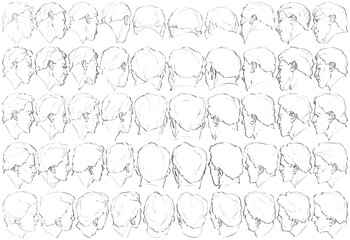 50 Heads - Digital Art (3D to 2D)