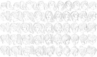 50 Heads - Digital Art (3D to 2D)