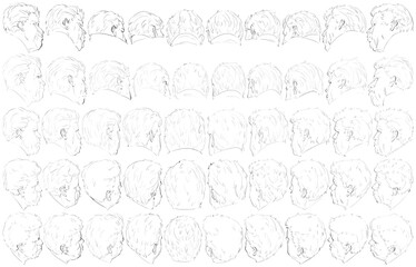 50 Heads - Digital Art (3D to 2D)