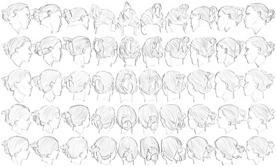 50 Heads - Digital Art (3D to 2D)