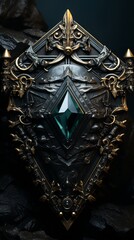 Fototapeta premium black magic diamond shield