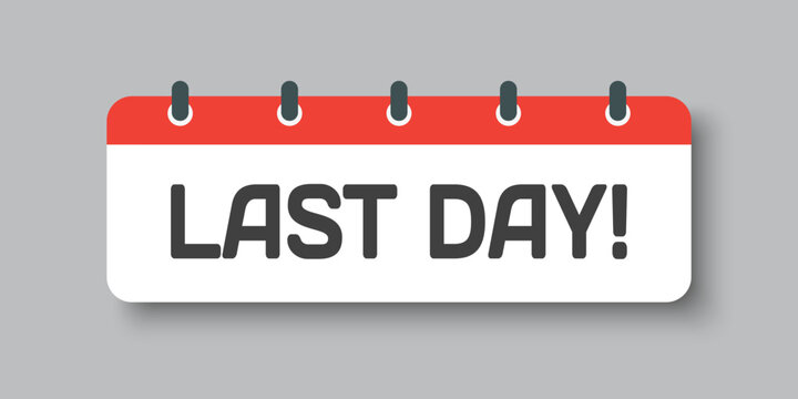 Countdown daily page calendar icon - last day