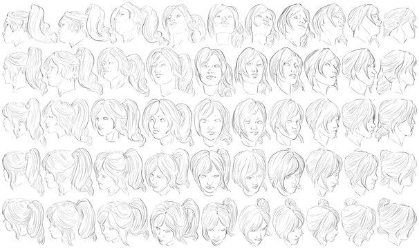 50 Heads - Digital Art (3D to 2D)