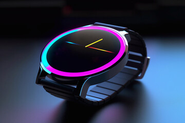 Smart watch. An accessory for active users. The gadget monitors health. - obrazy, fototapety, plakaty