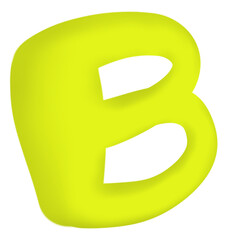 Alphabet capital letter B colored 3D handwriting font style graphic design icon clipart cartoon © Jittiwan