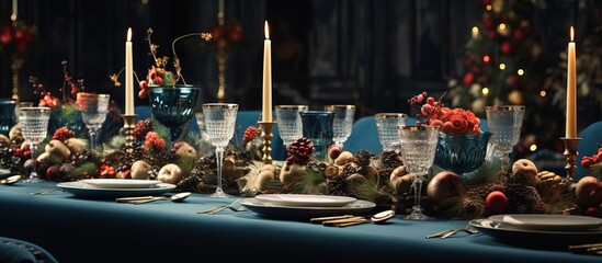 Table arrangement for the Christmas season
