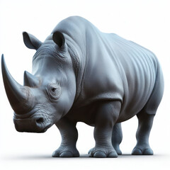 rhinoceros side view isolate on white background. ai generative