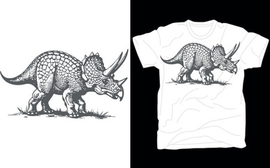 Triceratops T Shirt, Cool Dinosaur T Shirt