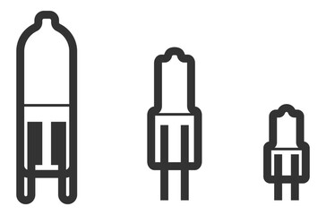 Light bulb icon vector. Llightbulb idea logo concept. Set lamps electricity icons web design element. Led lights isolated silhouette.