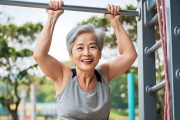 Obraz premium asian old woman exercising
