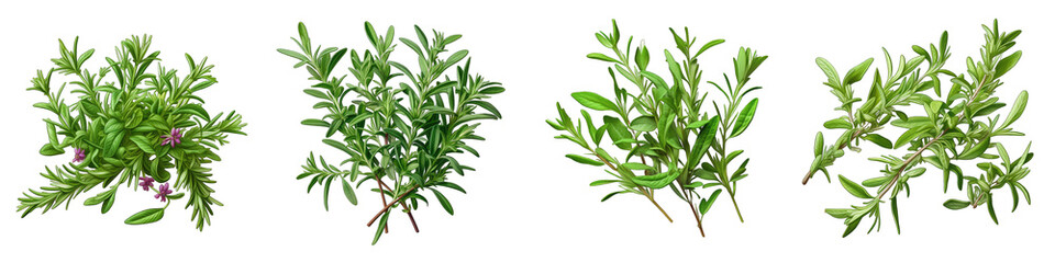 Summer Savory  Herbs And Leaves Hyperrealistic Highly Detailed Isolated On Transparent Background Png File - obrazy, fototapety, plakaty