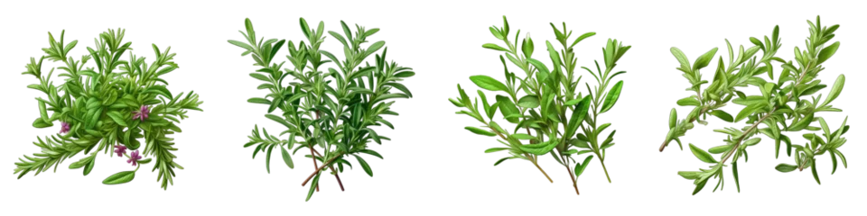 Poster  Summer Savory  Herbs And Leaves Hyperrealistic Highly Detailed Isolated On Transparent Background Png File © Wander Taste