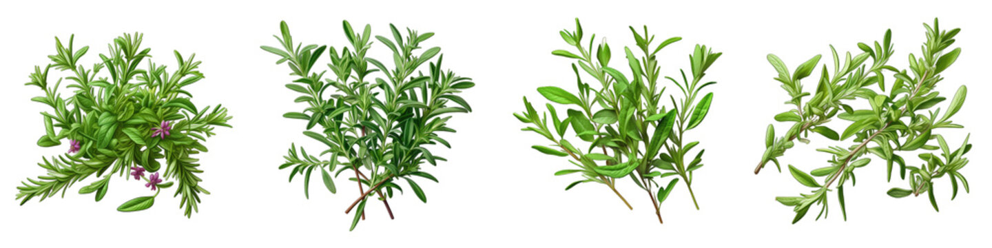  Summer Savory  Herbs And Leaves Hyperrealistic Highly Detailed Isolated On Transparent Background Png File