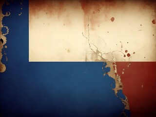 Old paper painted in France flag colors. AI generated illustration