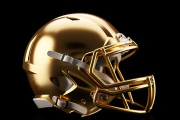 Glänzender goldener American-Football-Helm Trophäe.  - obrazy, fototapety, plakaty