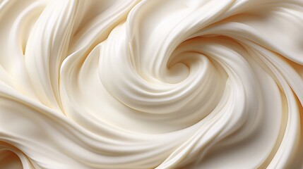 A image of close up of white whipped cream or milk cream swirl texture for background use with copy space Generative AI