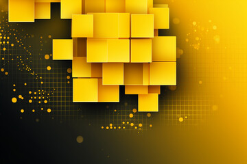 abstract yellow background with some squares in it and some light effects