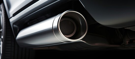 Exhaust pipe of car up close